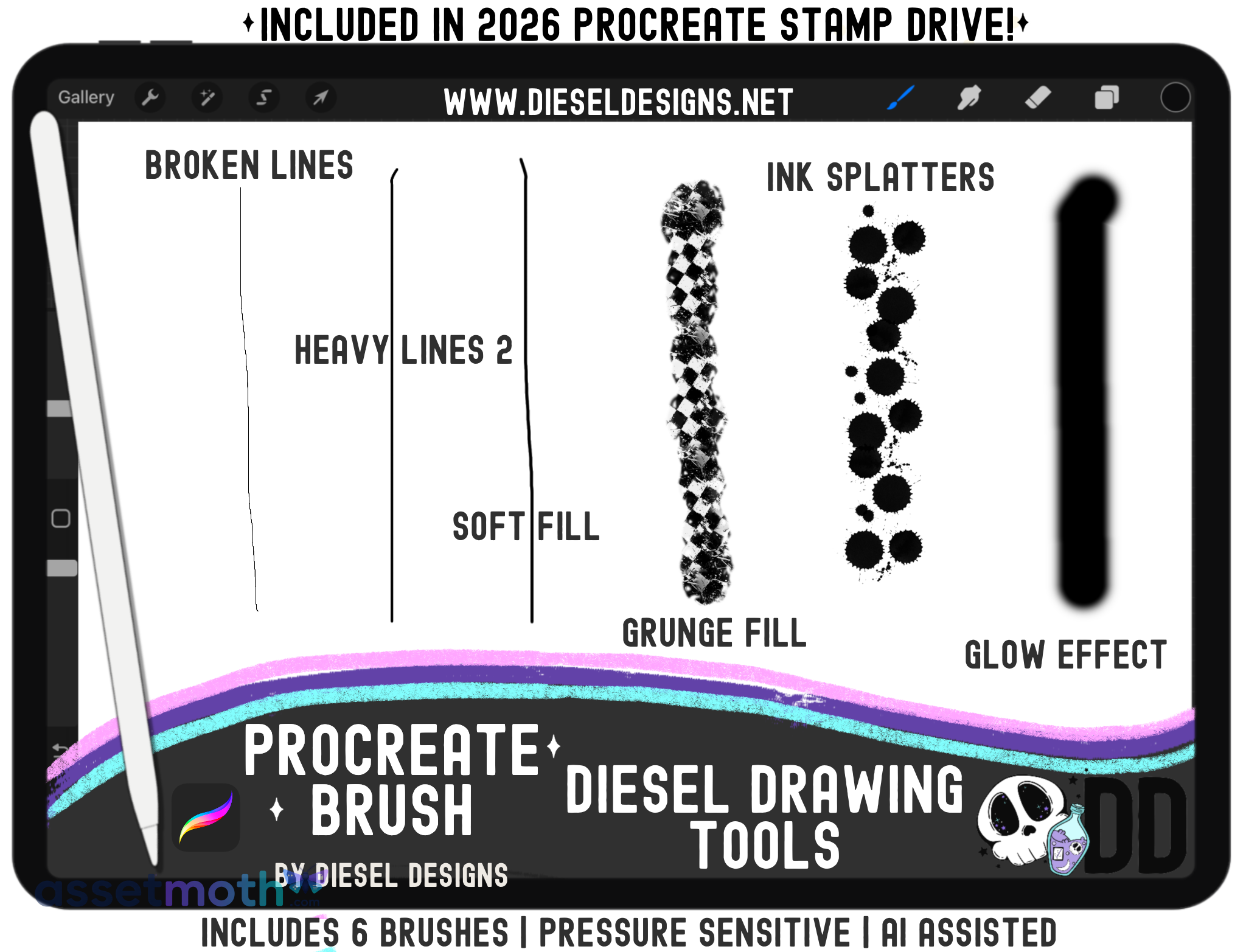 Diesel Drawing Tools Procreate Brush Set preview image