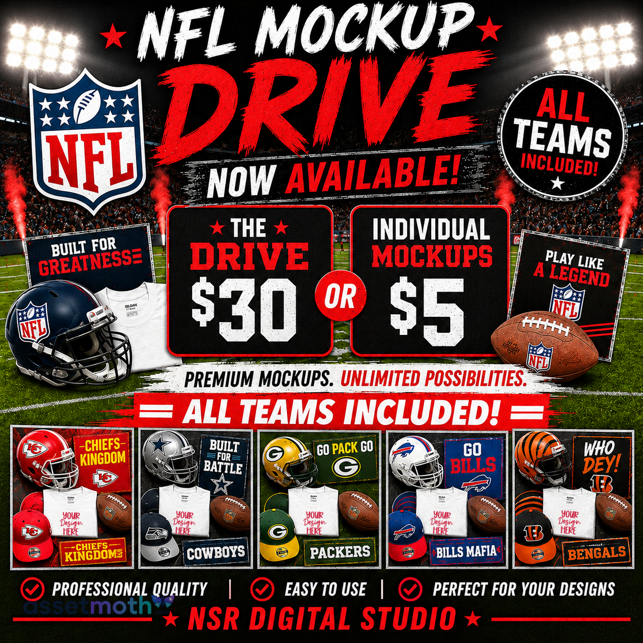 Football Mockup Bundle: 2026 Shirt Mockups preview image