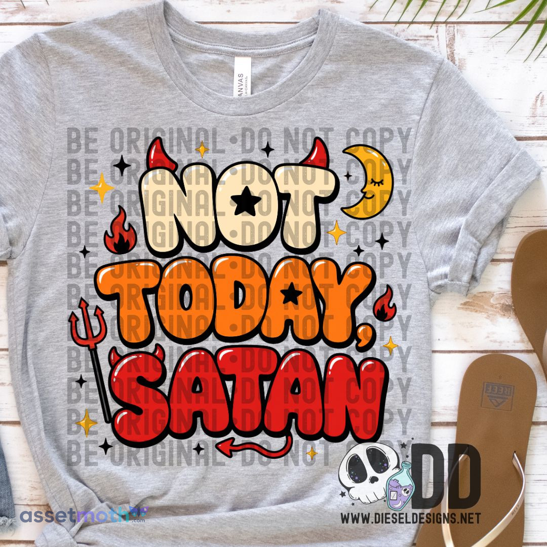 Not Today Satan PNG Sublimation Design preview image