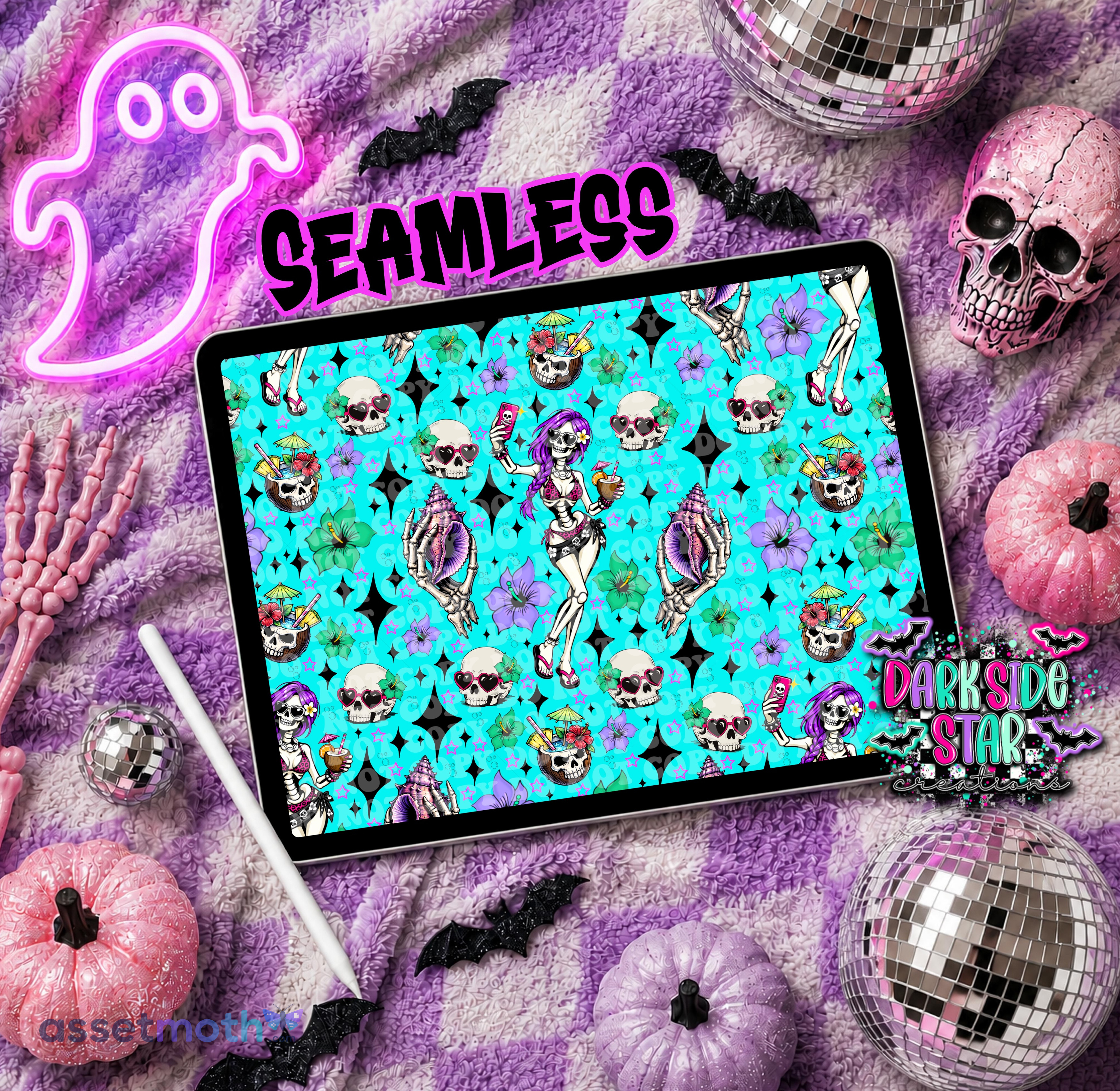 Spooky Summer Seamless Design 12x12 300 DPI preview image