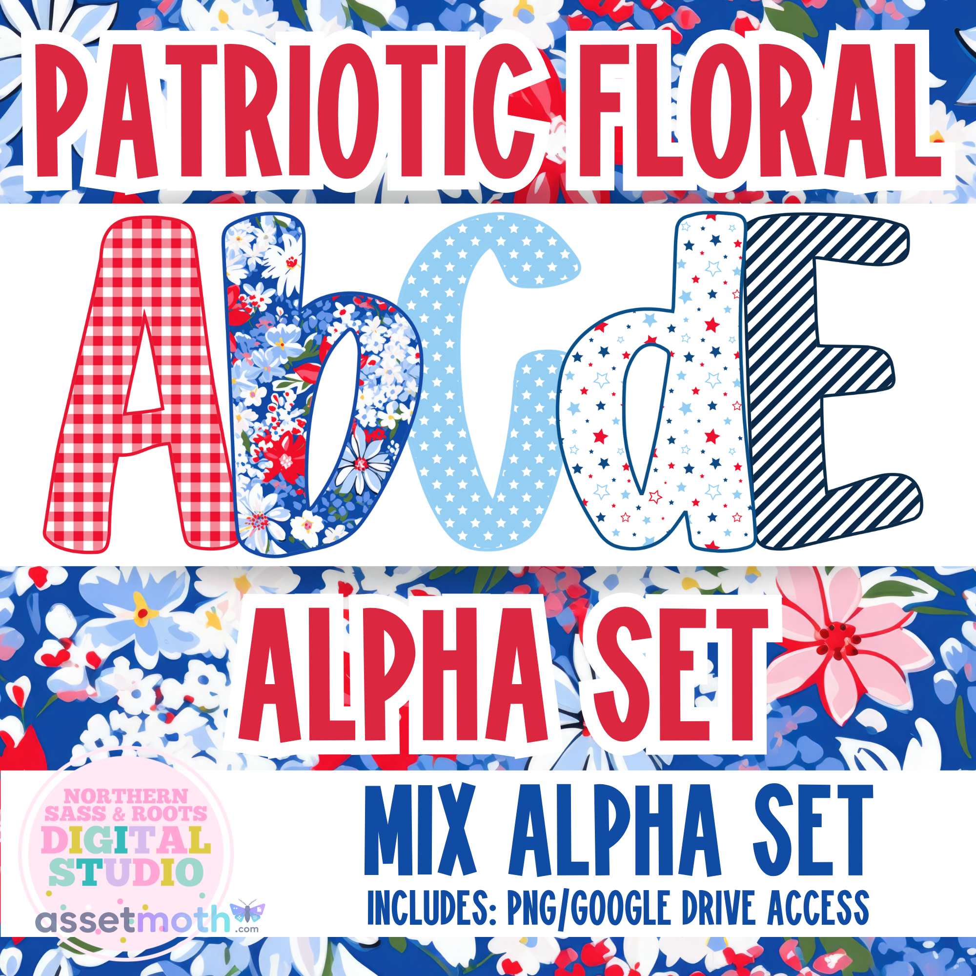 Patriotic Floral Alpha Set: 2026 Alpha Set preview image