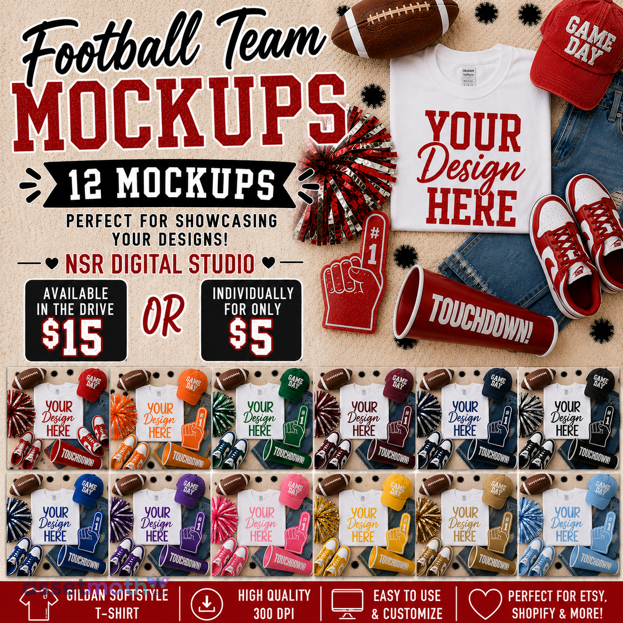 Football Team Mockup Bundle: 2026 Shirt Mockups preview image
