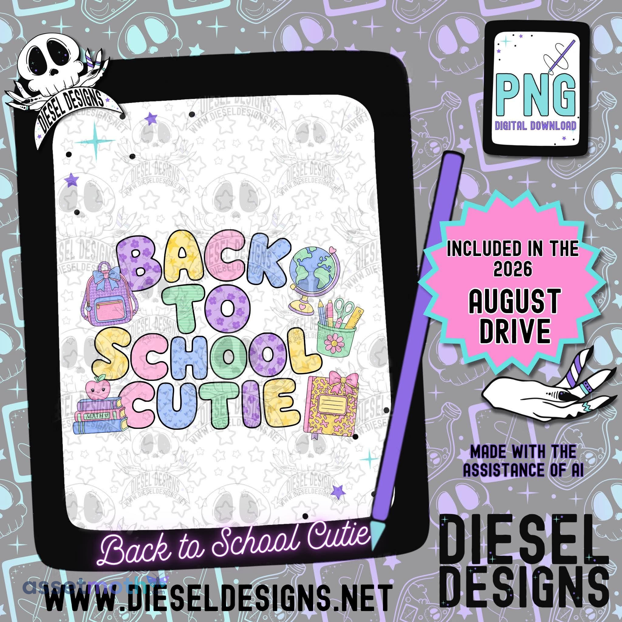 Back to School Cutie PNG | Cute School Sublimation Design | Teacher Student Shirt Graphic preview image