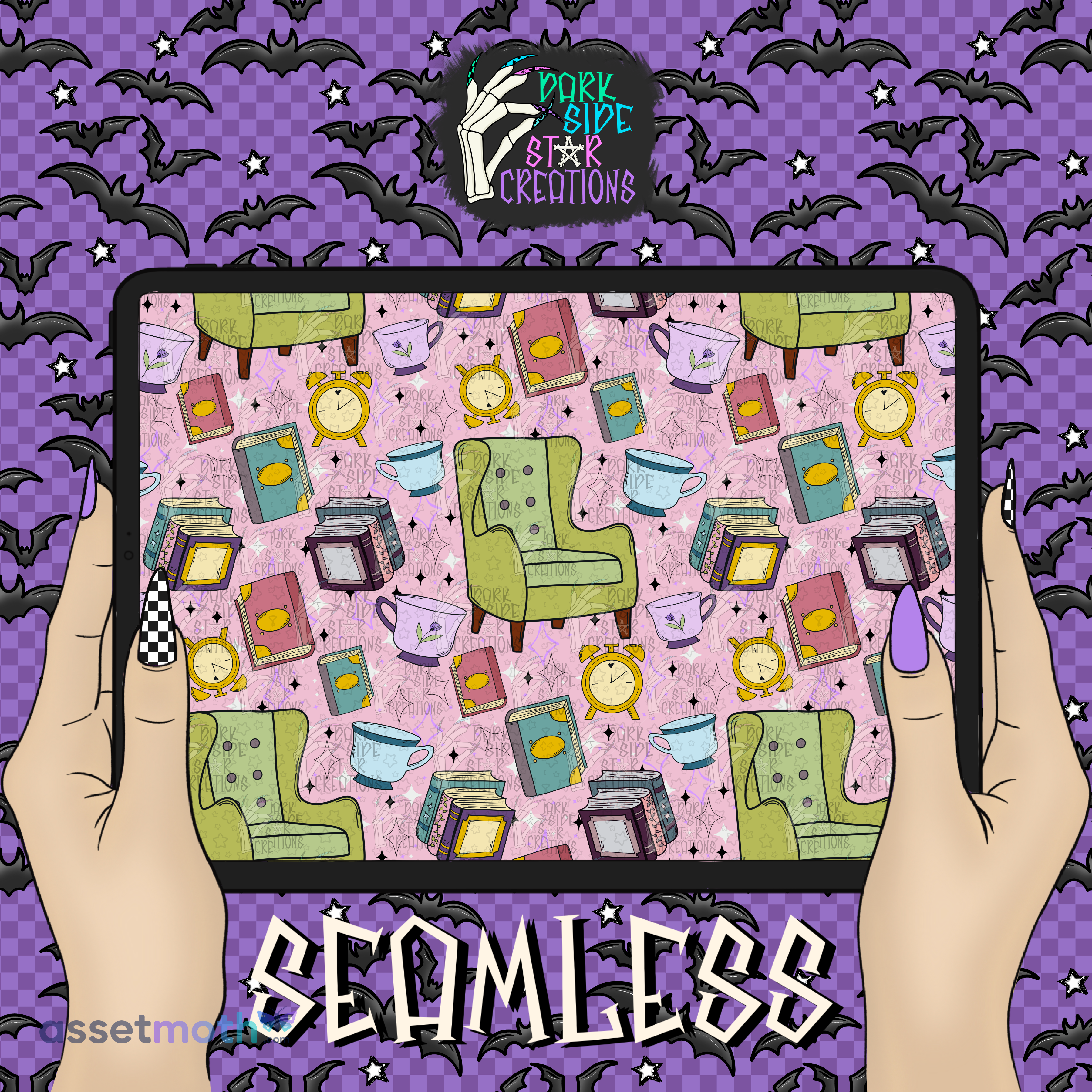 Thrifty Finds 12x12 Seamless Digital Design 300DPI PNG preview image